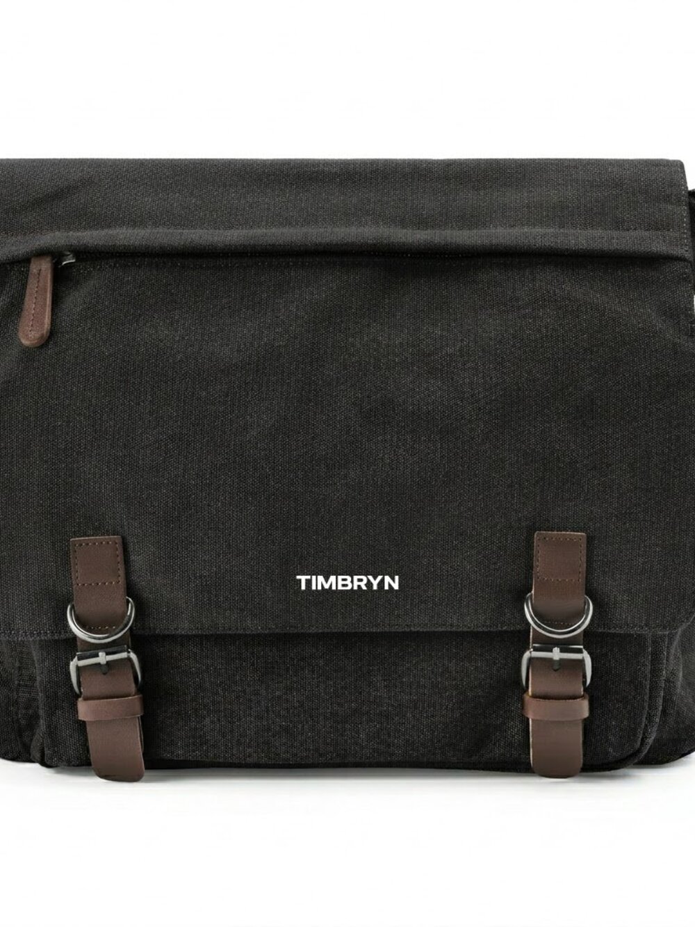 TIMBRYN Premium Canvas & Leather Messenger Bag  | Vintage Crossbody Satchel - Picture 6 of 16